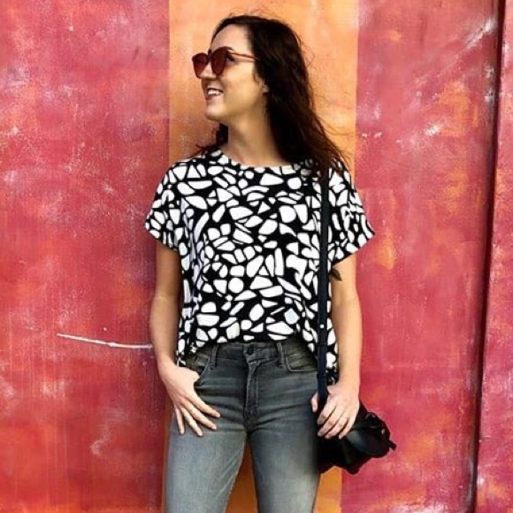 Ava Sky Pebble Print Top